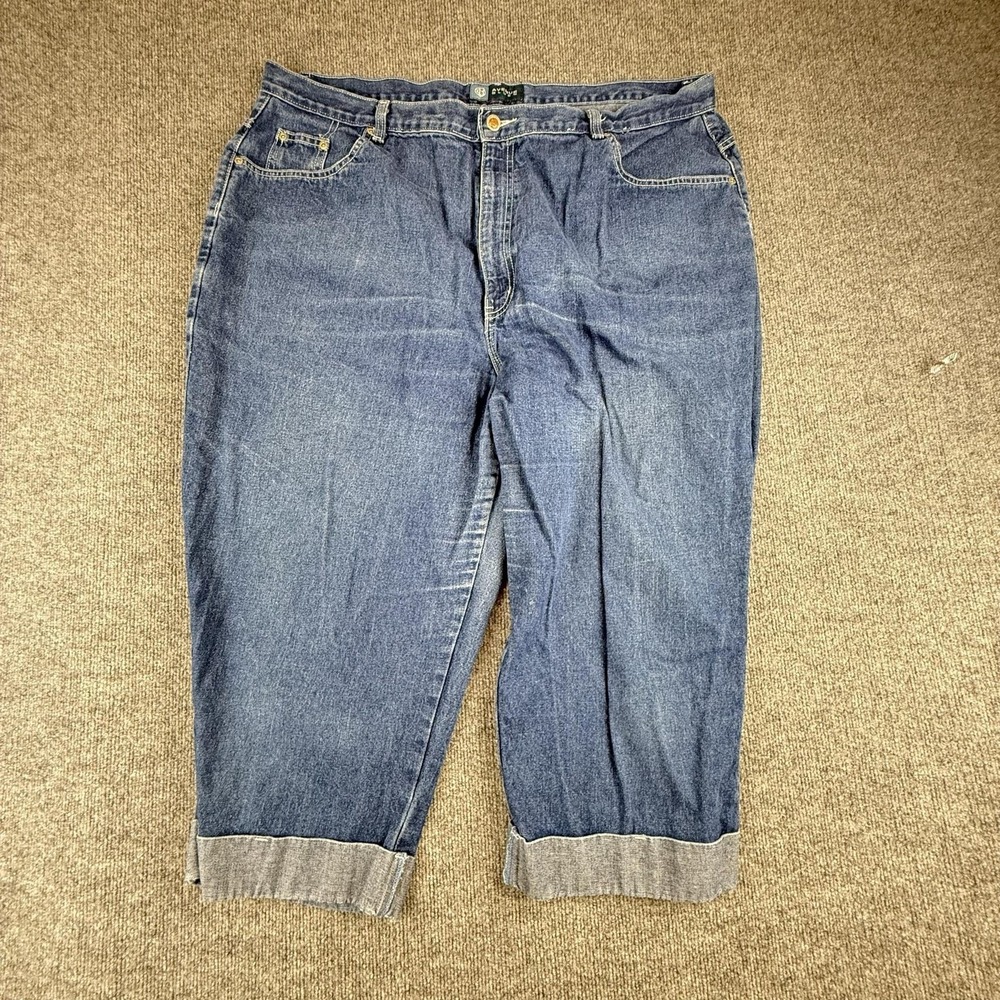 Avenue‎ Blues Capri Jeans Womens 26 Medium Wash Blue High Rise Relaxed Cuffed